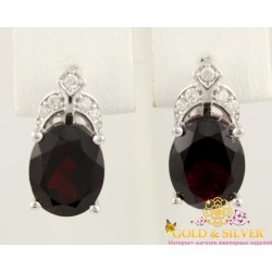Серебряные серьги Желание с гранатом 25239р Gold & Silver, Украина
